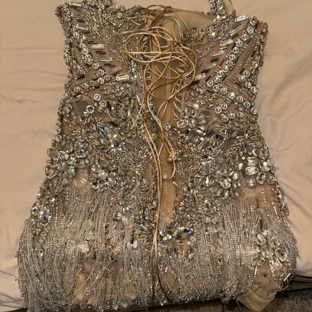 Sparkling Silver Fringe Mini Dress - Brand - Picture 6 of 6